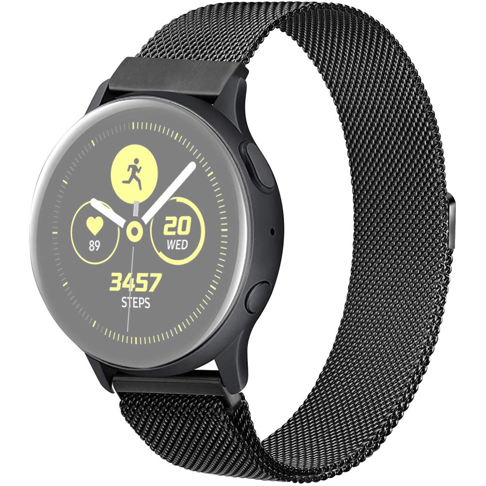 20mm Universal JLT milanese stainless steel watch strap - Black#serie_3