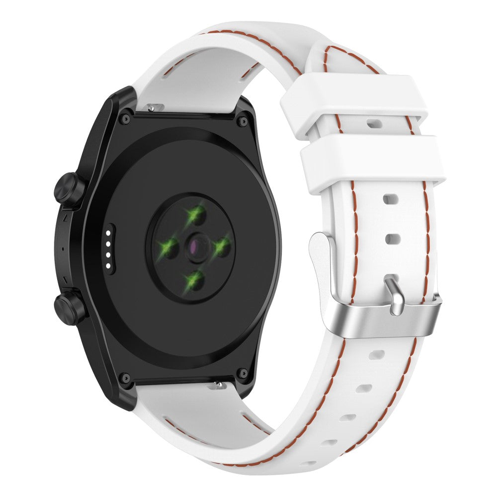 22mm Universal simple color knitted silicone watch strap - White#serie_2