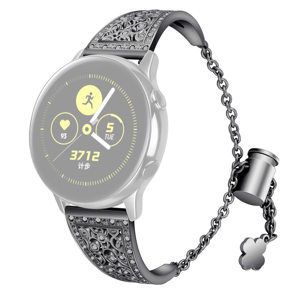 22mm Universal zinc alloy rhinestone dรฉcor watch strap - Black#serie_1