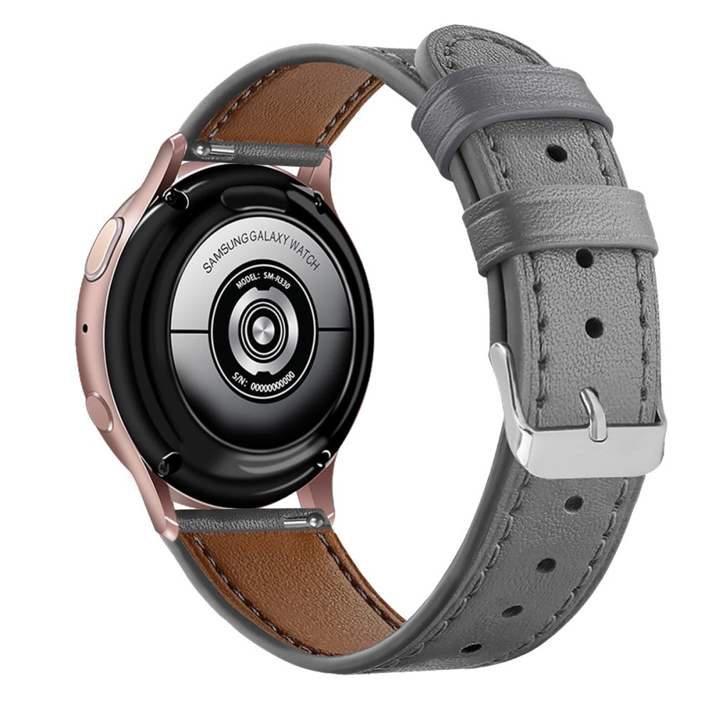 20mm Universal cowhide genuine leather watch strap - Grey#serie_8