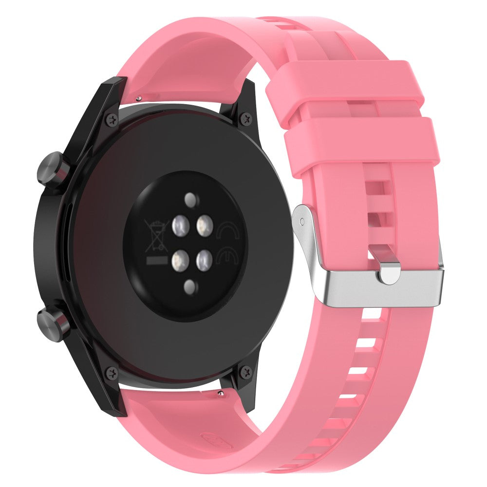 20mm Universal adjustable silicone watch strap - Silver Steel Buckle / Pink#serie_5