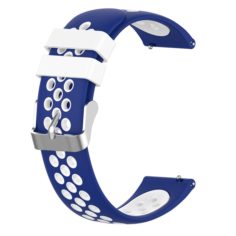 22mm Universal dual color silicone watch strap - Blue / White#serie_10