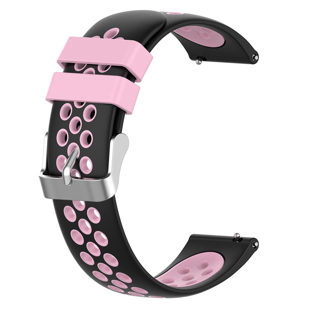 22mm Universal dual color silicone watch strap - Black / Pink#serie_2