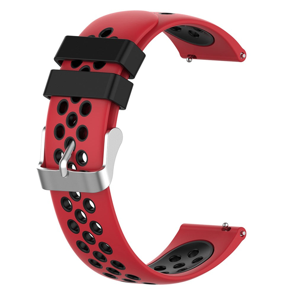 22mm Universal dual color silicone watch strap - Red / Black#serie_6