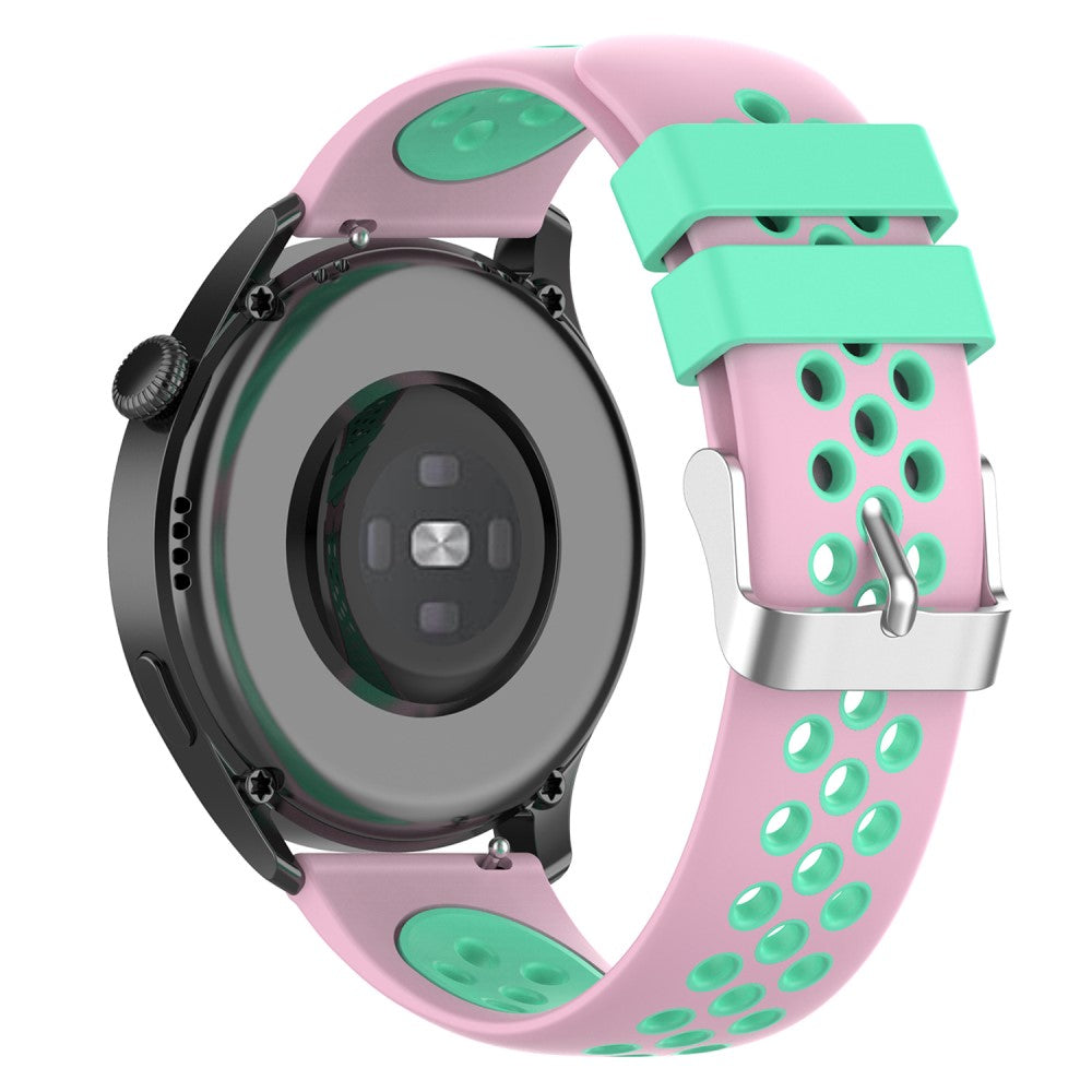 20mm Universal dual color silicone watch strap - Pink / Teal#serie_3