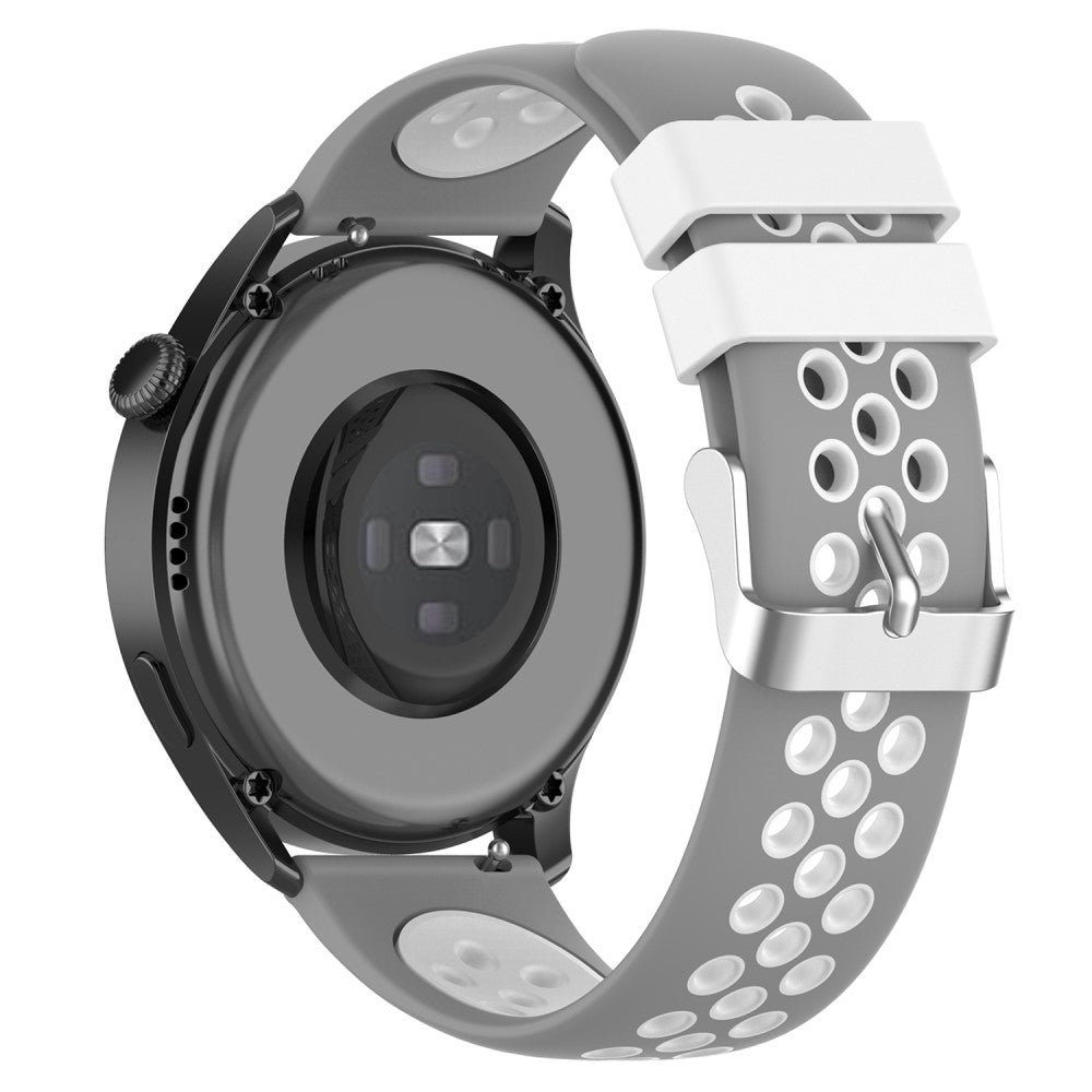 20mm Universal dual color silicone watch strap - Grey / White#serie_8