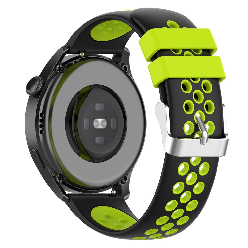 20mm Universal dual color silicone watch strap - Black / Green#serie_9