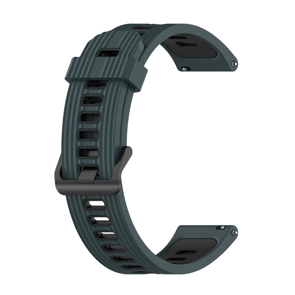 22mm Universal dual-color silicone watch strap - Green / Black#serie_10
