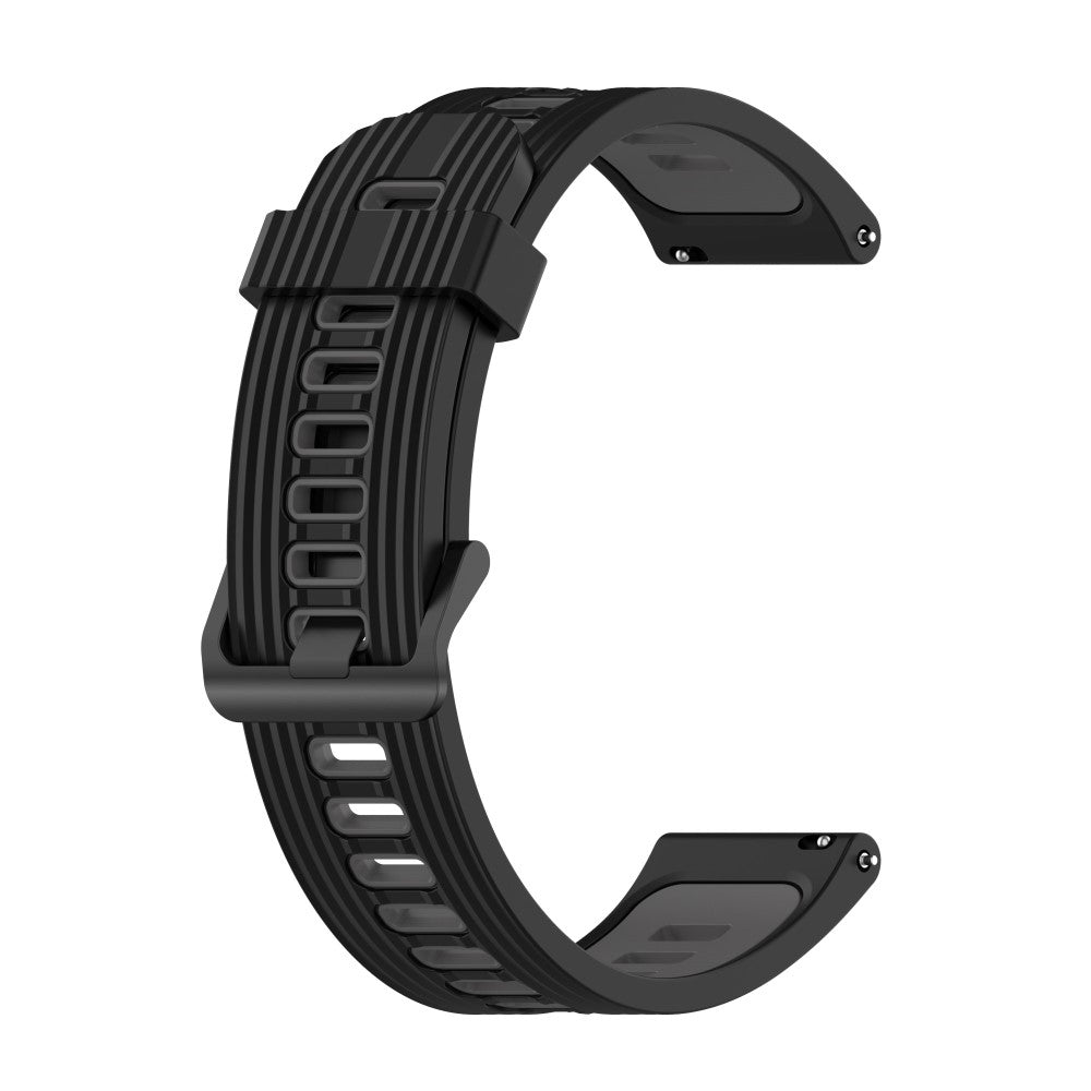 22mm Universal dual-color silicone watch strap - Black / Grey#serie_8