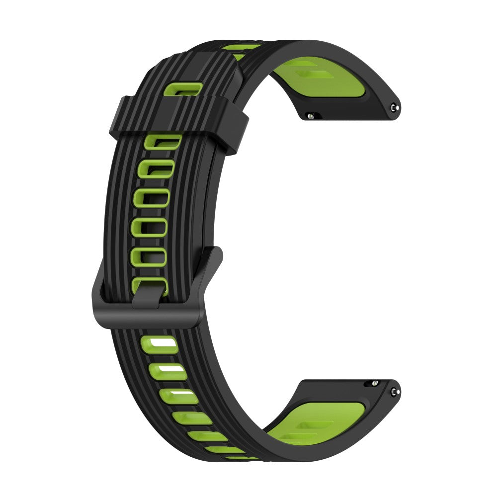 22mm Universal dual-color silicone watch strap - Black / Lime#serie_9