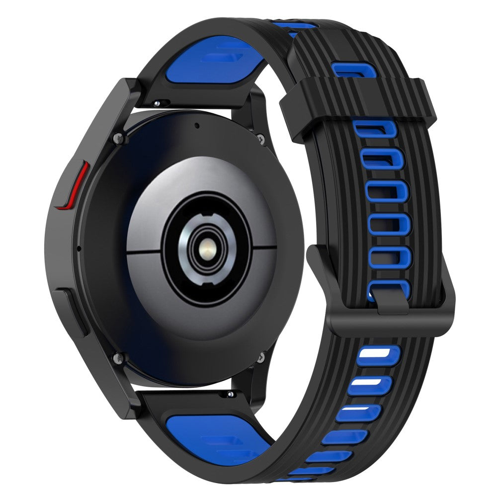 20mm Universal bi-color silicone watch strap - Black / Blue#serie_9