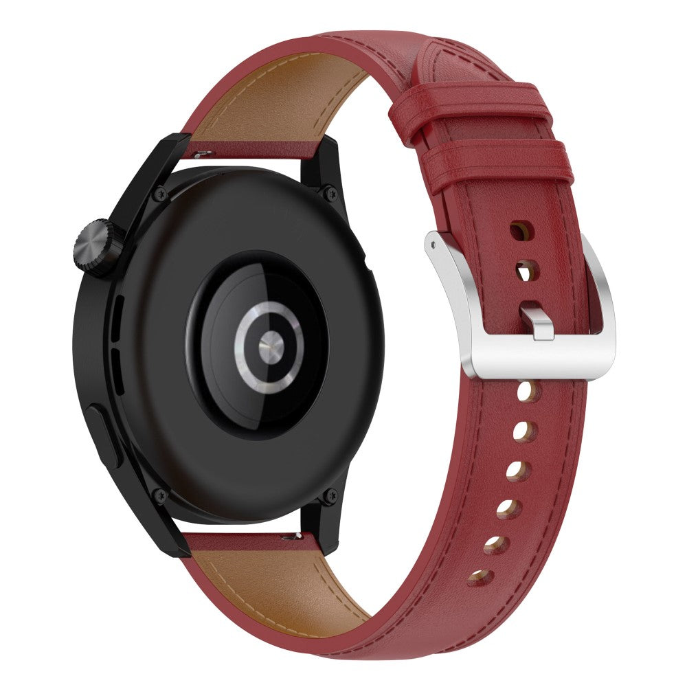 22mm Universal stitching line style cowhide watch strap - Red#serie_3