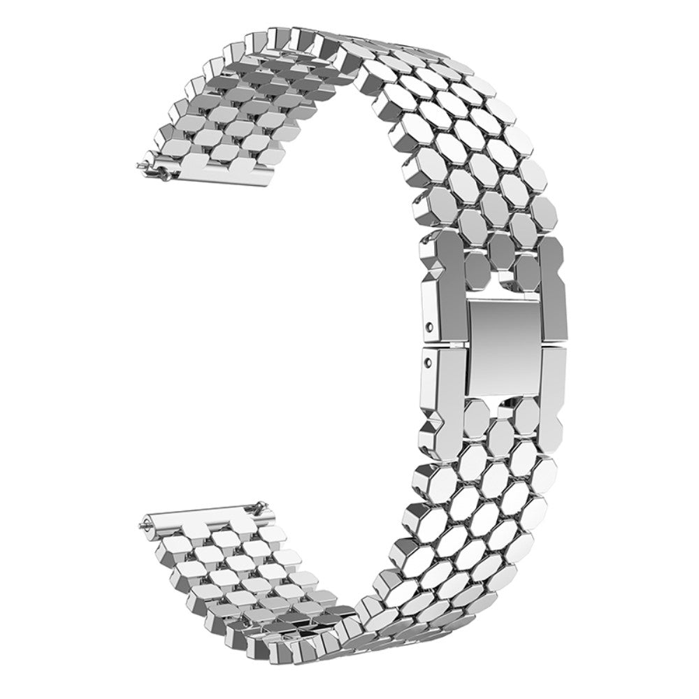 22mm Universal stainless steel honeycomb style watch strap - Silver#serie_4