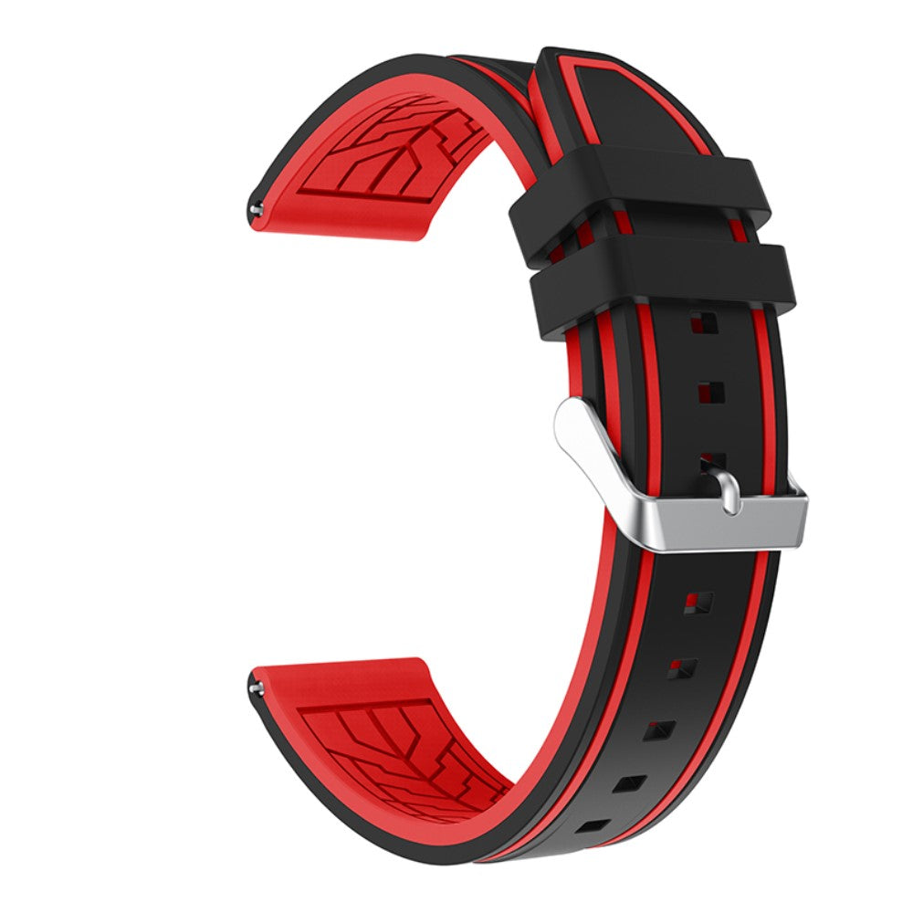 22mm Universal cool design silicone watch strap - Black Red#serie_3
