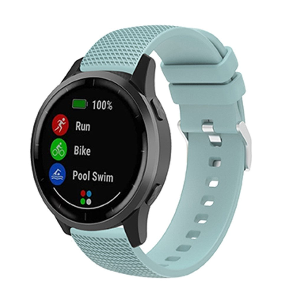 20mm Universal grid design silicone watch strap - Light Green#serie_9