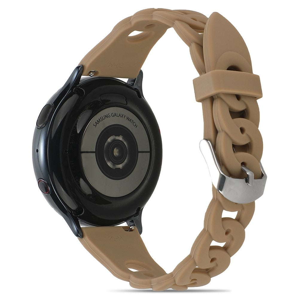 20mm Universal cool circle design silicone watch strap - Brown#serie_13