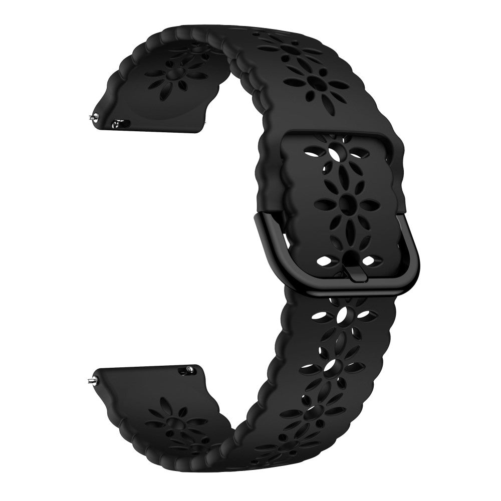 20mm Universal plum blossom silicone watch strap - Black#serie_2
