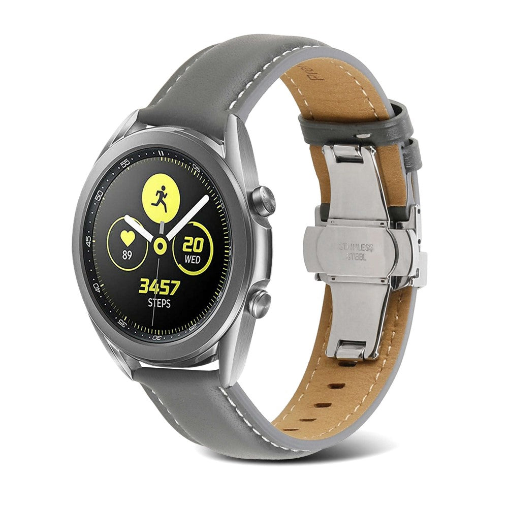 20mm Universal textured genuine leather watch strap - Light Grey#serie_4