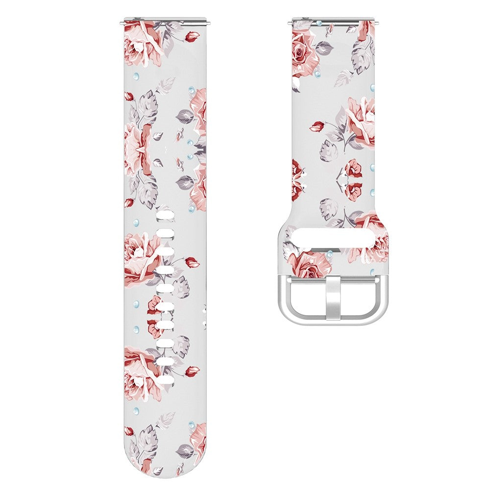 20mm Universal pattern printed silicone watch strap - Pink Flowers#serie_5