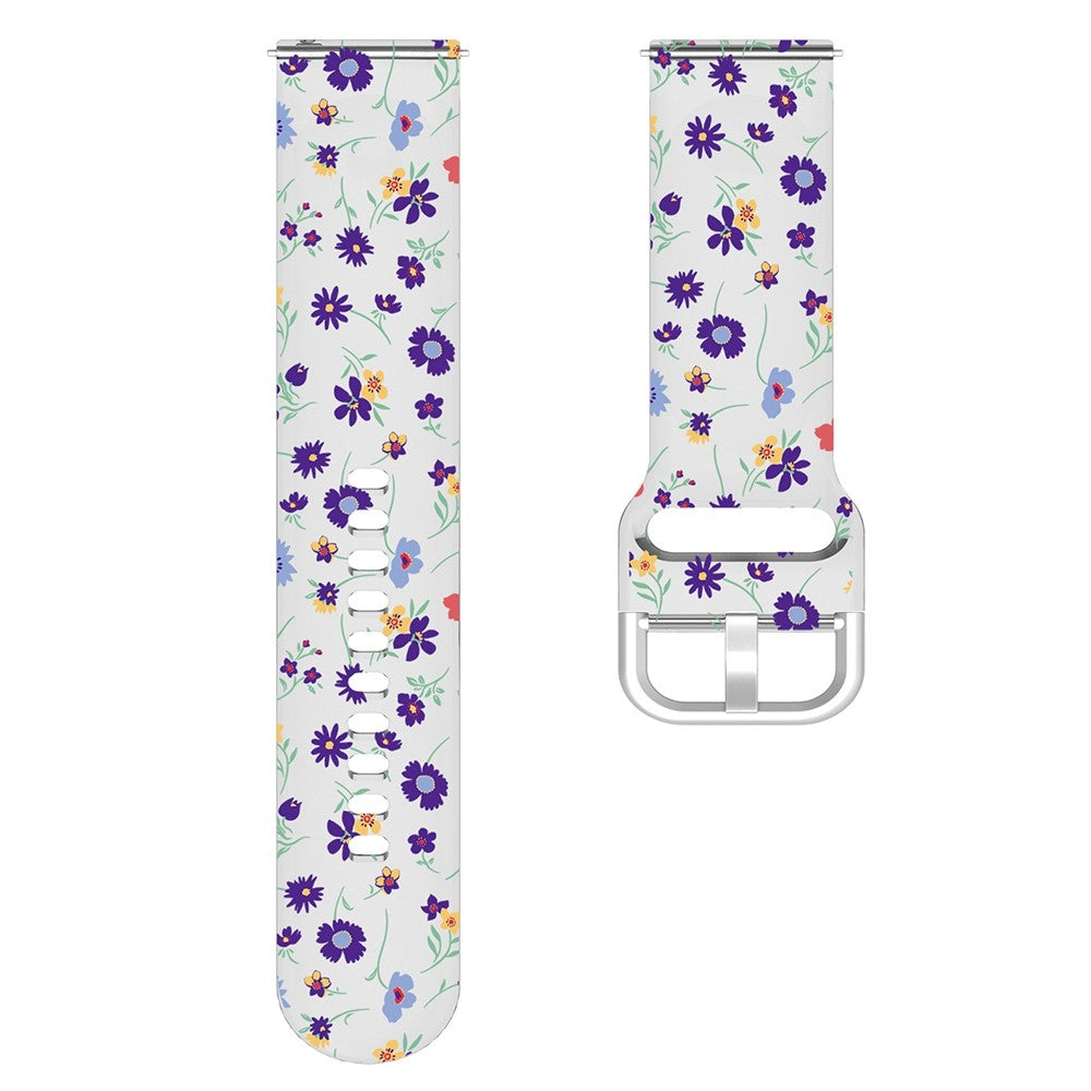 20mm Universal pattern printed silicone watch strap - Purple Flowers#serie_6