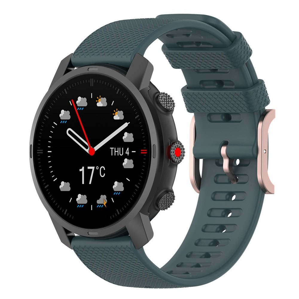 22mm Universal dots design silicone watch strap - Dark Green#serie_4