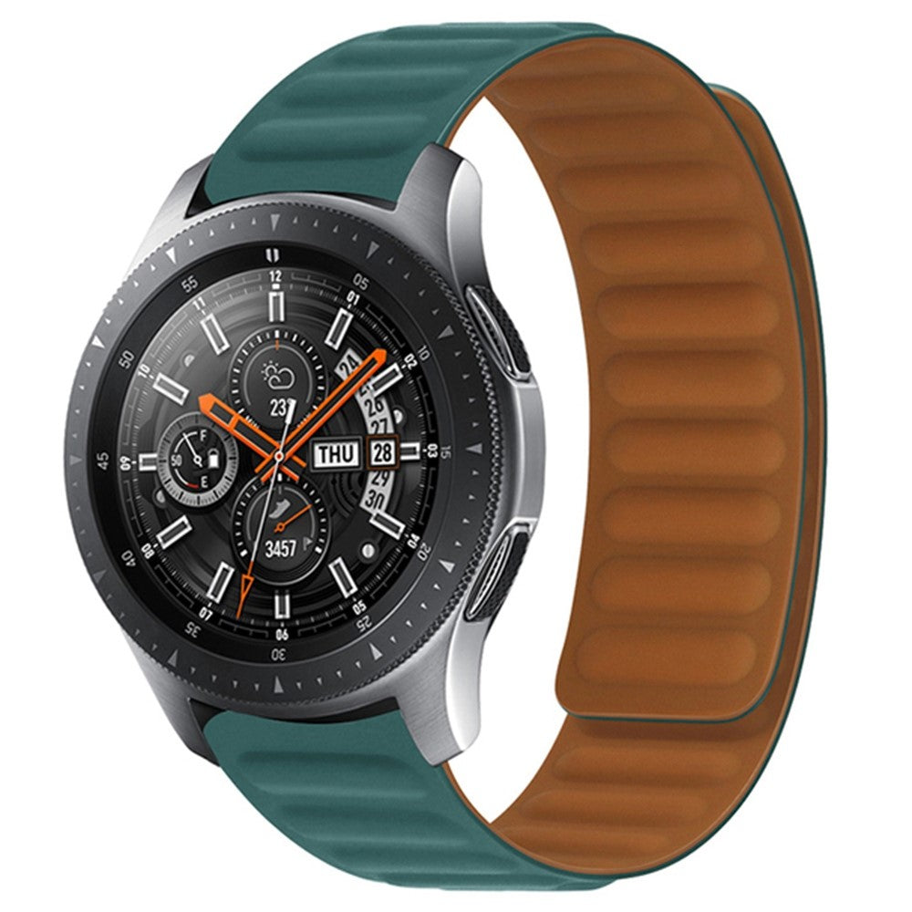 20mm Universal silicone magnetic lock watch strap - Peacock Green#serie_16