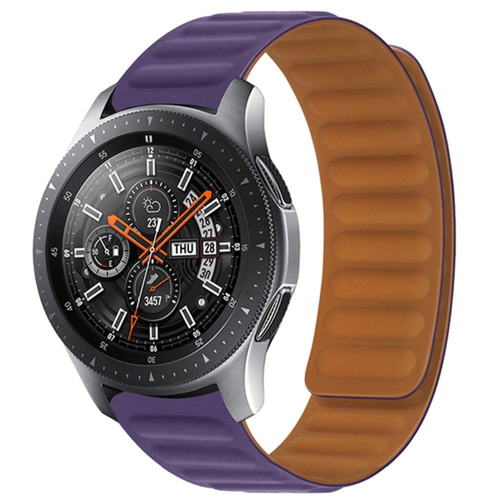 22mm Universal silicone magnetic lock watch strap - Dark Purple#serie_12
