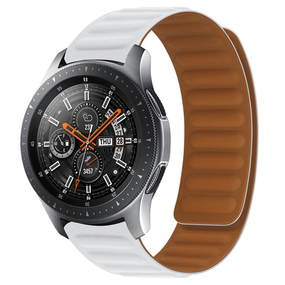 22mm Universal silicone magnetic lock watch strap - White#serie_2