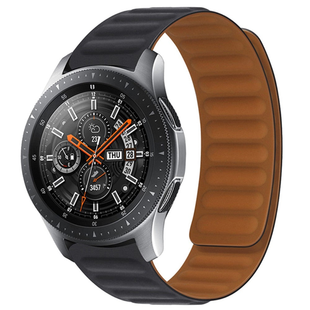 22mm Universal silicone magnetic lock watch strap - Black#serie_8