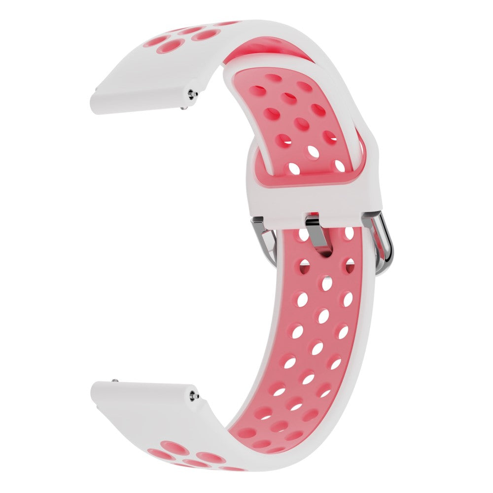 19mm dual color silicone watch strap Haylou / Noise / Willful - White / Pink#serie_2
