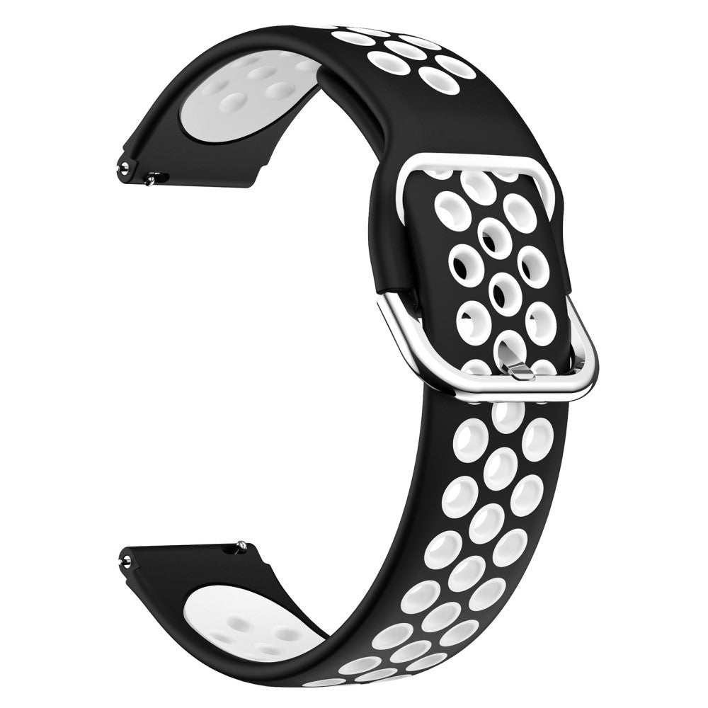 19mm dual color silicone watch strap Haylou / Noise / Willful - Black / White#serie_4