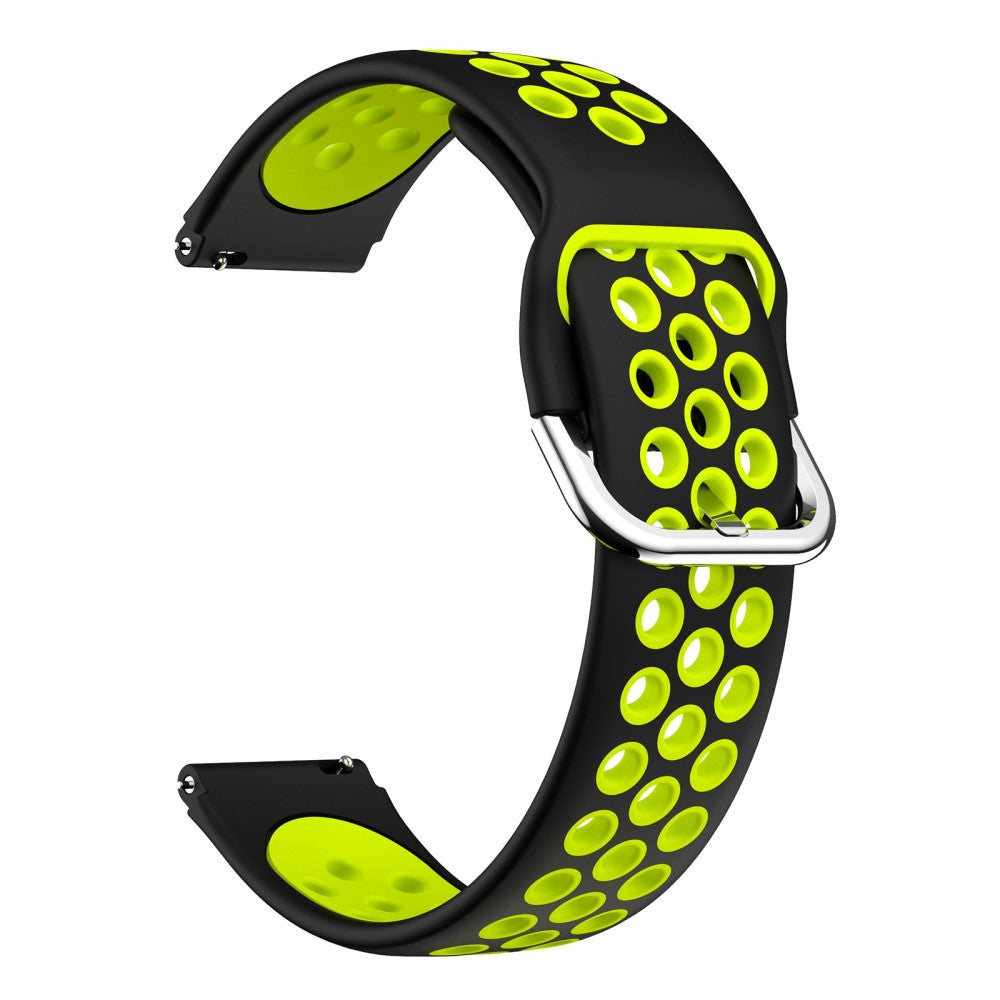 19mm dual color silicone watch strap Haylou / Noise / Willful - Black / Fluorescent Yellow#serie_7