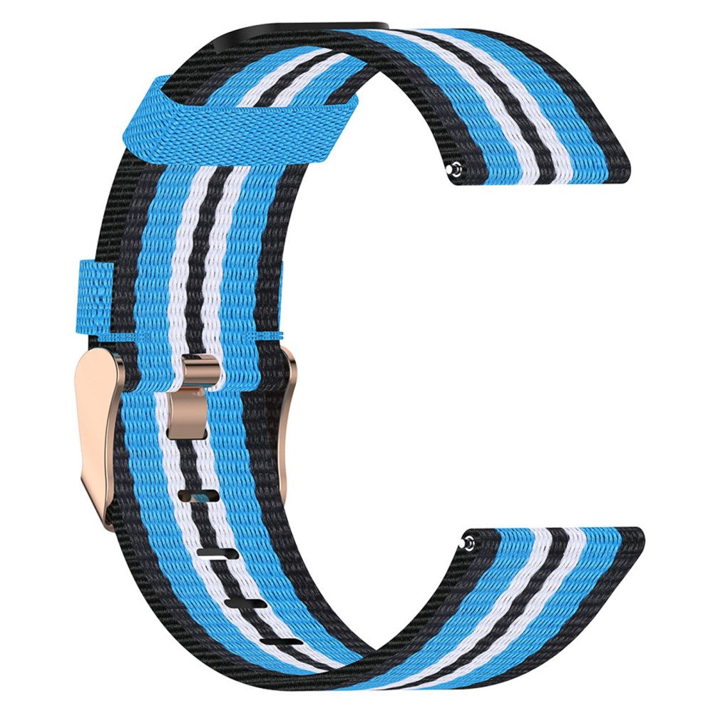 19mm nylon watch strap for Haylou / Noise / Willful watch - Black / Sky Blue#serie_9