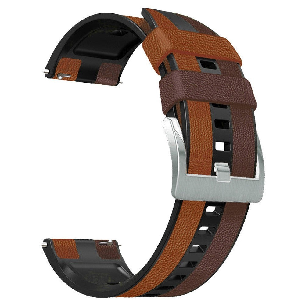 22mm Universal color splicing silicone watch strap - Brown / Black#serie_5