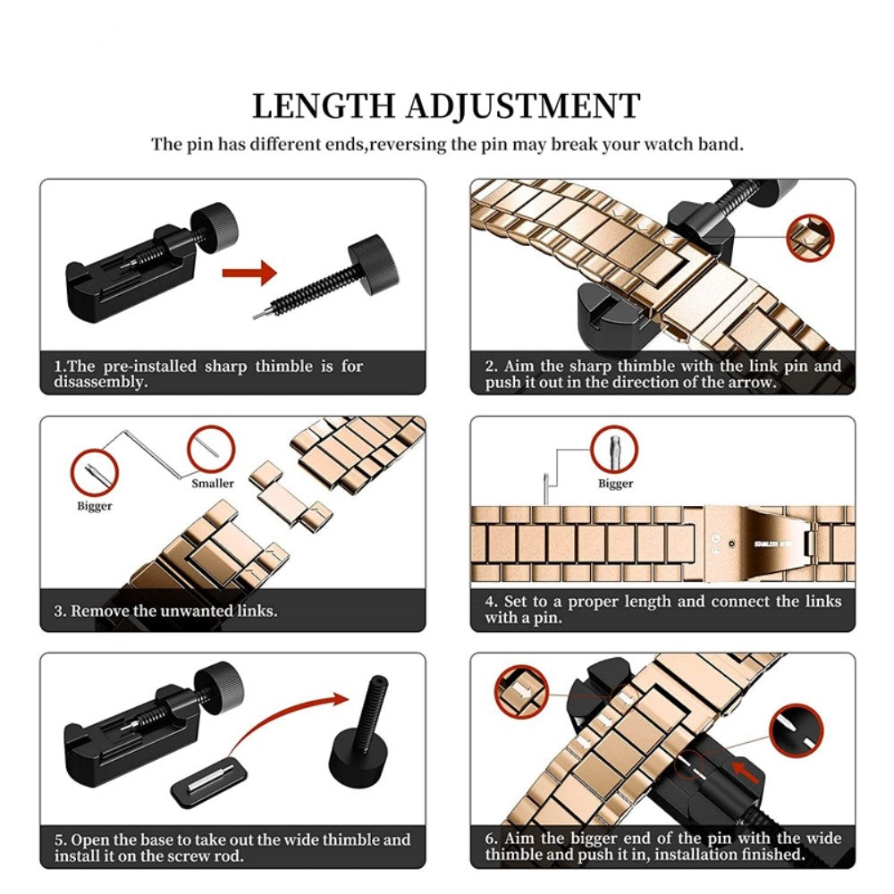 Rigtigt kønt Universal Metal Urrem - Pink#serie_4