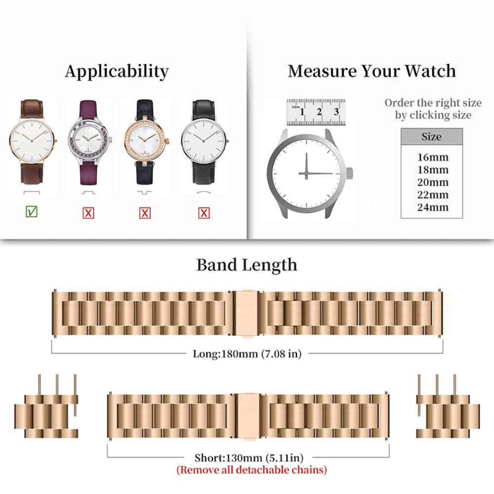 Vildt hårdfør Universal Metal Urrem - Pink#serie_4