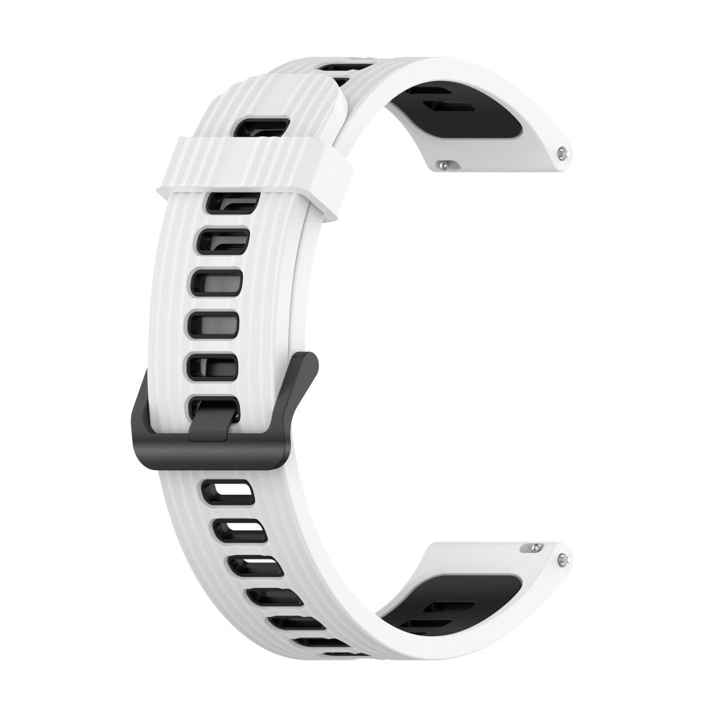 20mm Universal dual color stripe style watch strap - White / Black#serie_2