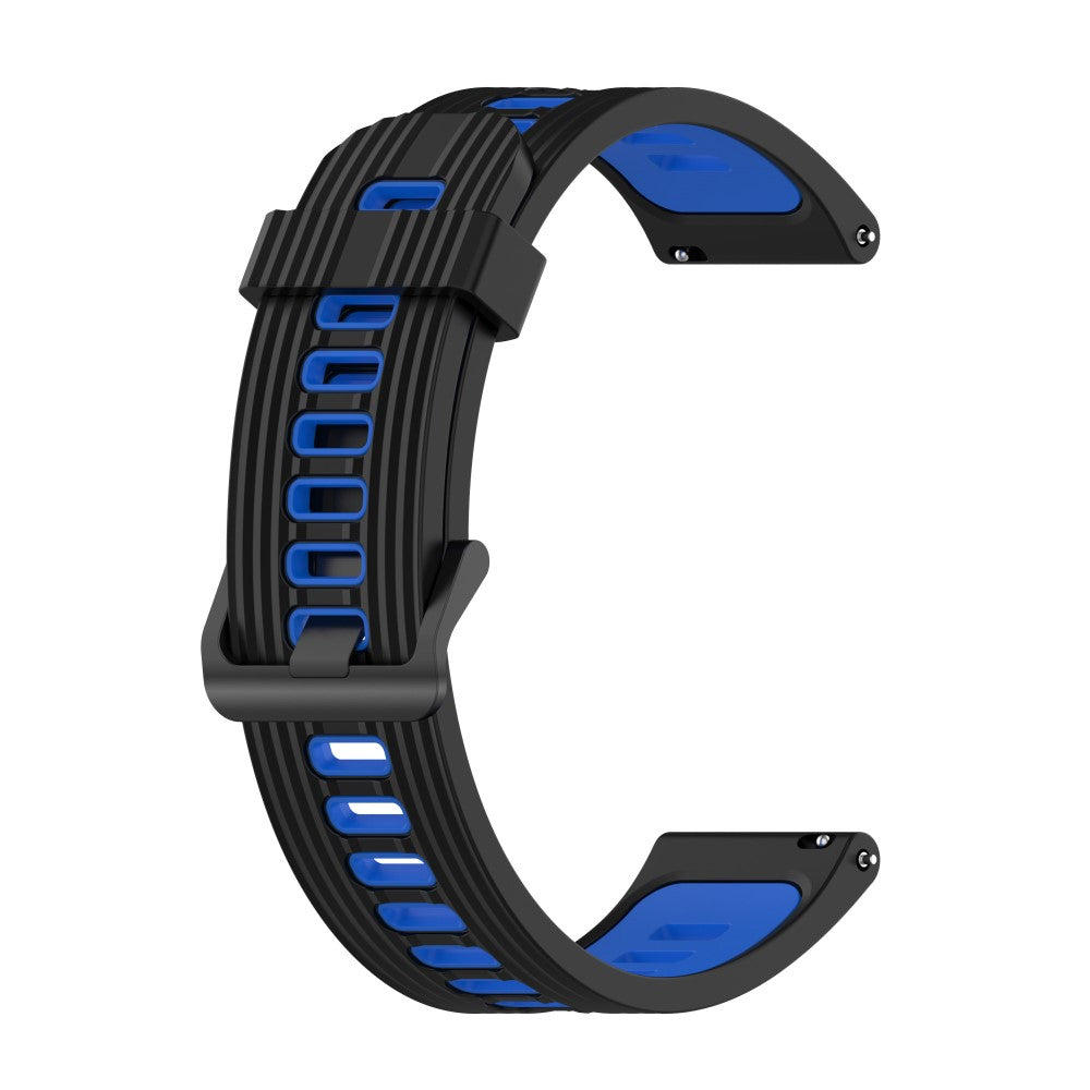 20mm Universal dual color stripe style watch strap - Black / Blue#serie_4