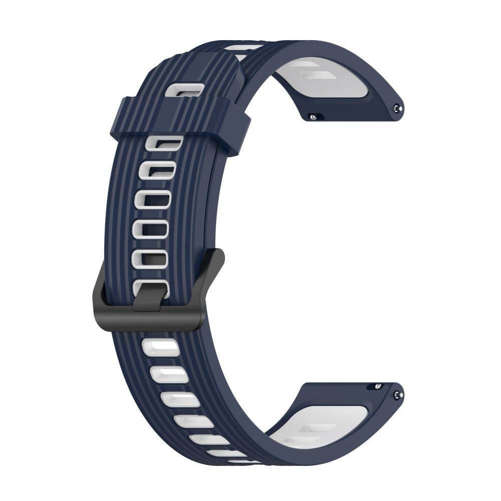 20mm Universal dual color stripe style watch strap - Midnight Blue / White#serie_9