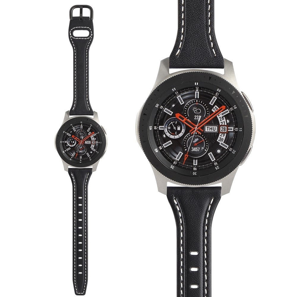 Vildt rart Universal Ægte læder Urrem - Sort#serie_3