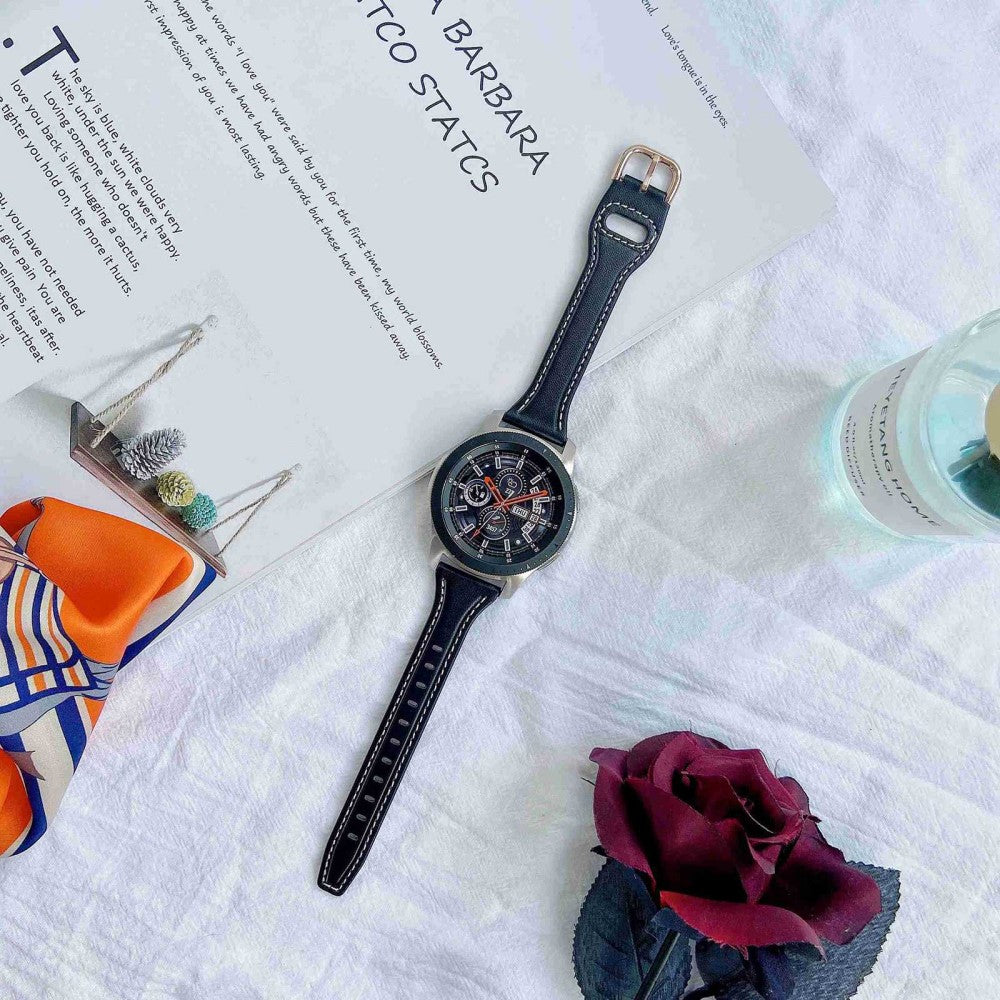 Rigtigt fint Universal Ægte læder Urrem - Sort#serie_4