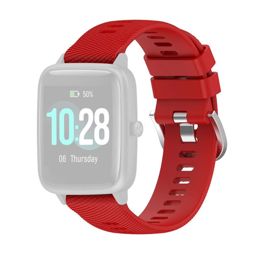 19mm Universal silicone cross stripe style watch strap - Red#serie_4