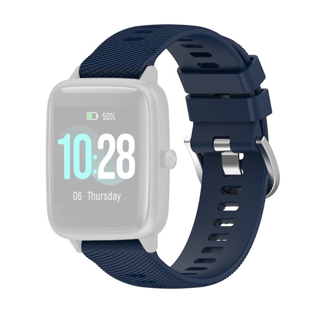 19mm Universal silicone cross stripe style watch strap - Midnight Blue#serie_9