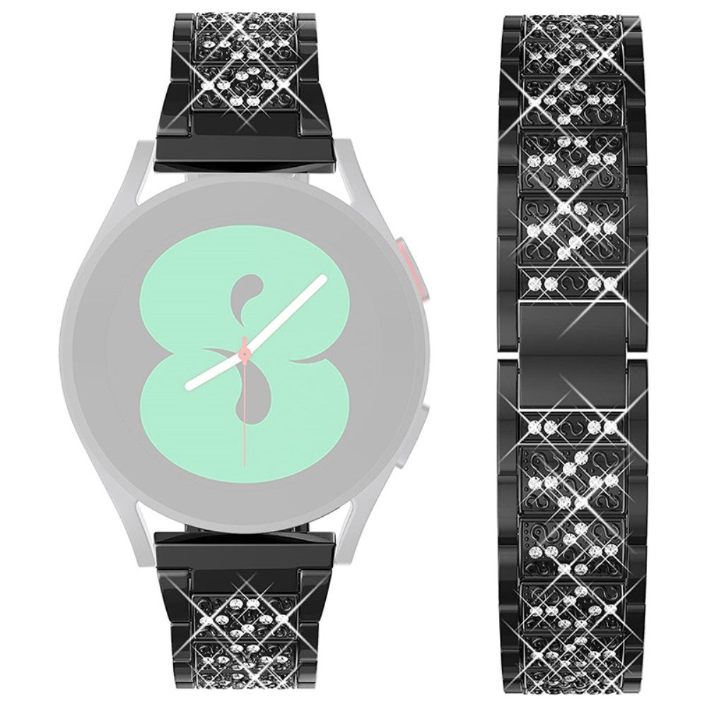 20mm Universal rhinestone dรฉcor watch strap - Black#serie_1