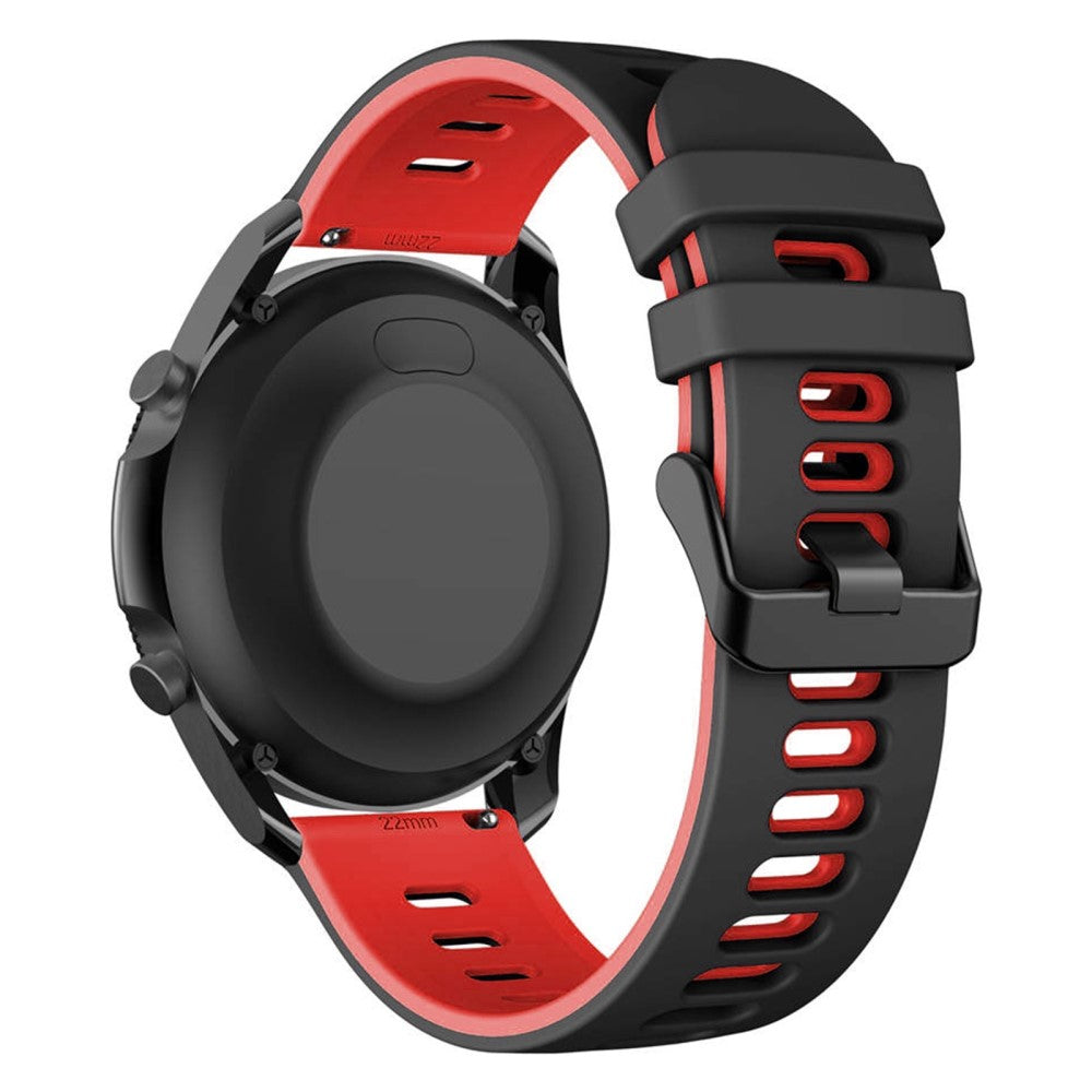 22mm Universal dual color silicone watch strap - Black / Red#serie_4