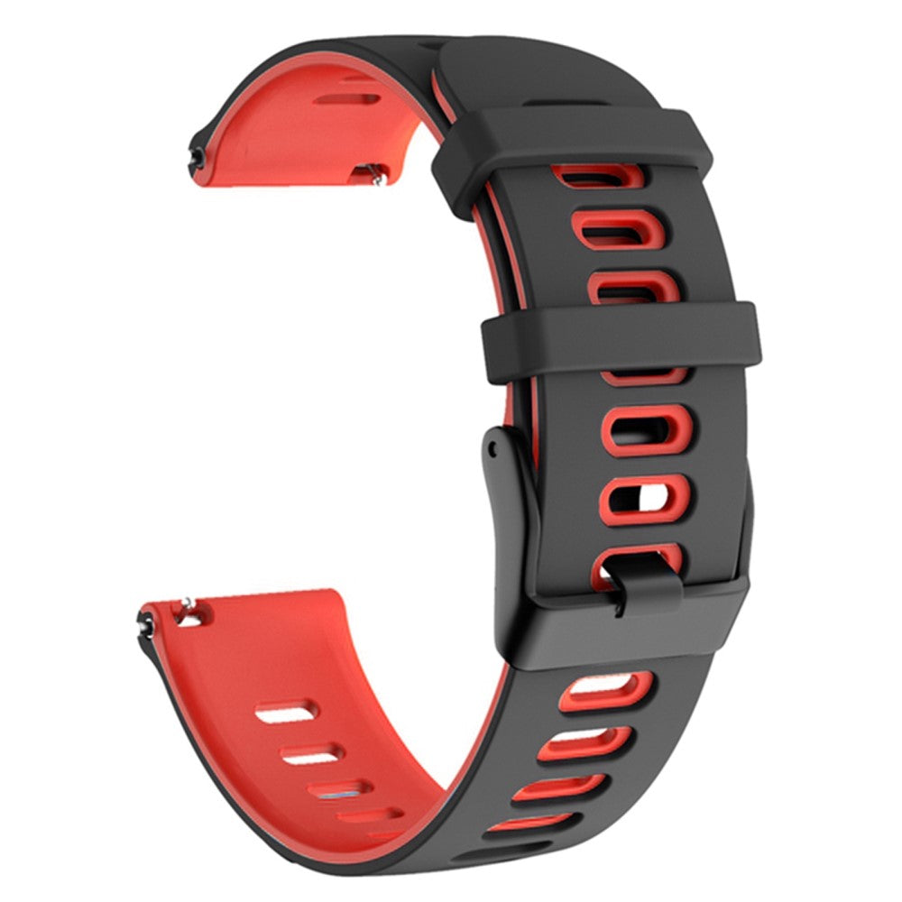 20mm Universal dual color silicone watch strap - Black / Red#serie_4
