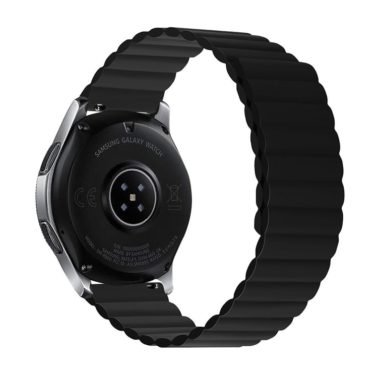 22mm Universal silicone watch strap - Black Size: L#serie_4