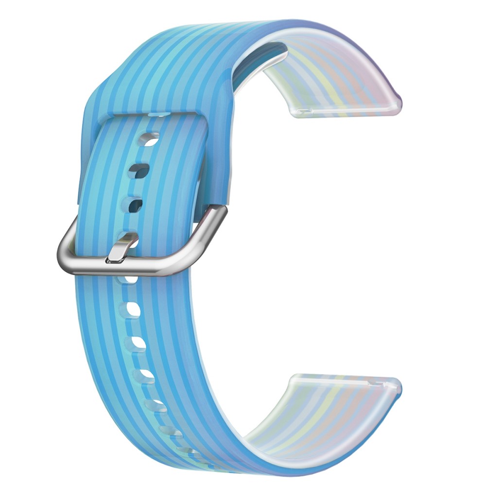 22mm Universal rainbow color silicone watch strap - Blue Rainbow#serie_4