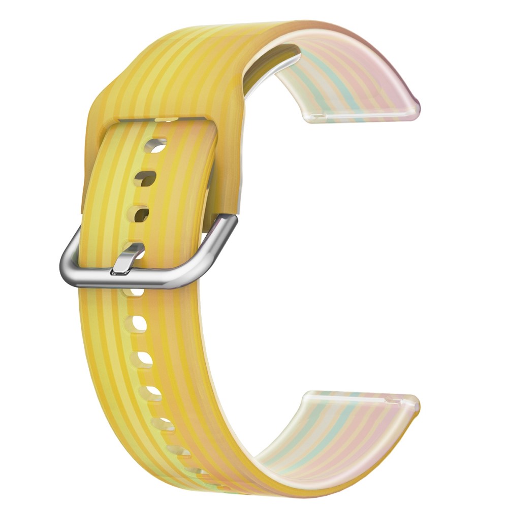 20mm Universal rainbow color silicone watch strap - Yellow Rainbow#serie_3
