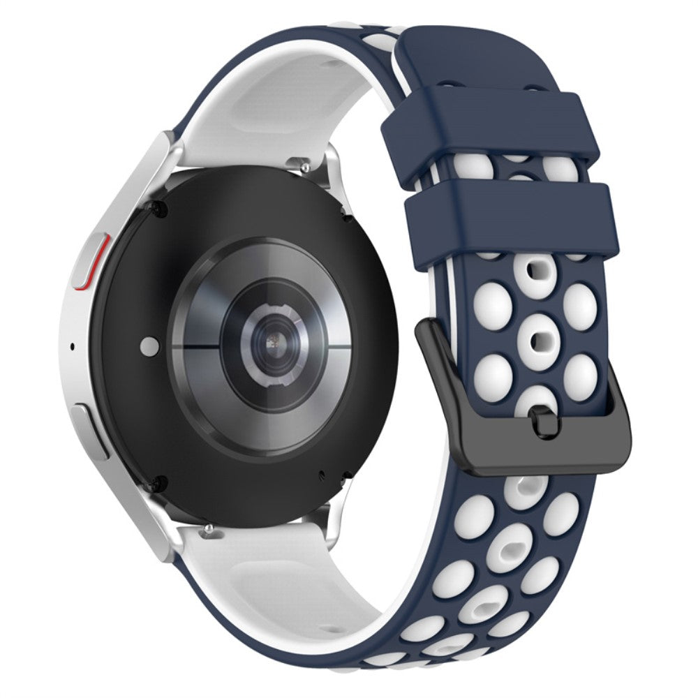 20mm Universal silicone watch strap - Midnight Blue / White#serie_10